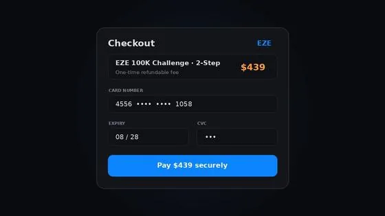 Choosing a challenge at checkout